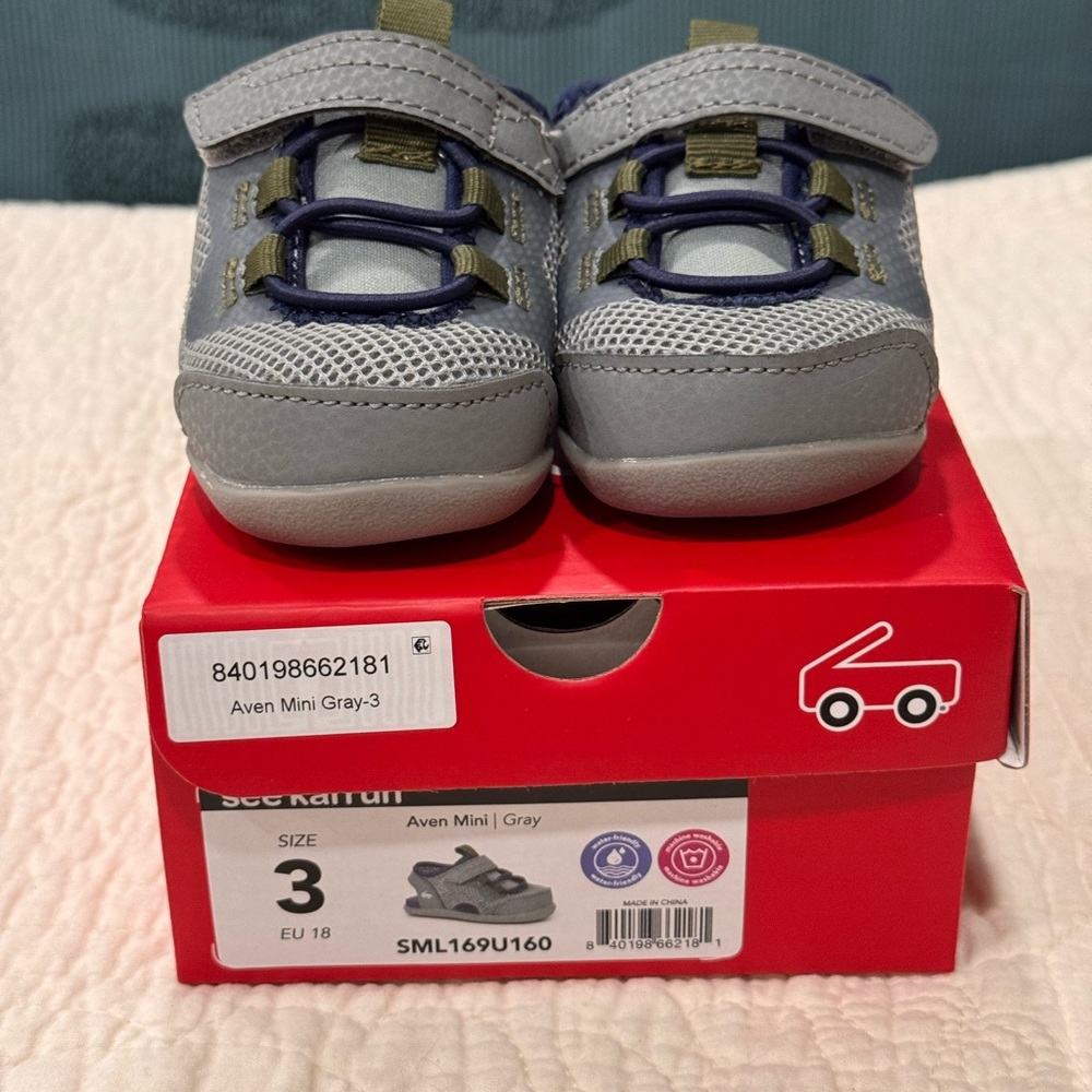 See Kai Run Kids Gray and Blue Sneakers